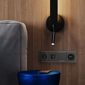 Выключатель одноклавишный с подсветкой S70 (титан) / Voltum VLS010206