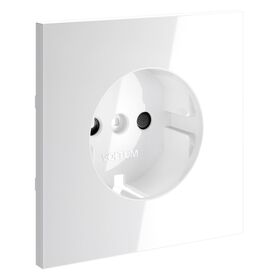 Накладка для розетки с заземлением и защитными шторками S70 (белый глянцевый) / Voltum VLS000701