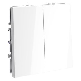 Перекрестный переключатель двухклавишный S70 (белый глянцевый) / Voltum VLS020501