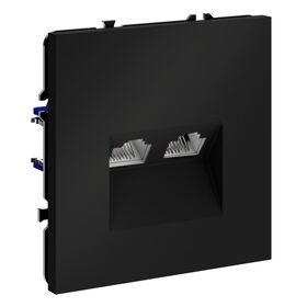 Розетка компьютерная двойная RJ45+RJ45 кат.6 S70 (черный матовый) / Voltum VLS060208