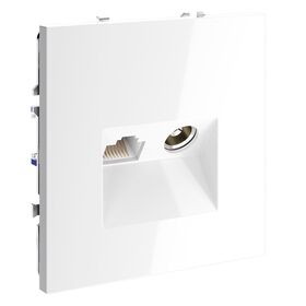 Розетка телевизионная TV+RJ45 кат. 6 S70 (белый глянцевый) / Voltum VLS060701