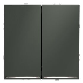 Выключатель двухклавишный с подсветкой S70 (титан) / Voltum VLS020206