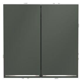 Проходной переключатель двухклавишный с подсветкой S70 (титан) / Voltum VLS020406