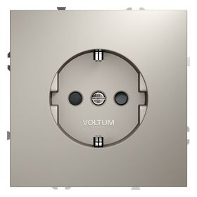 Розетка с заземлением и защитными шторками S70 (кашемир) / Voltum VLS040203