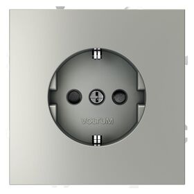 Розетка с заземлением и защитными шторками S70 (сталь) / Voltum VLS040205