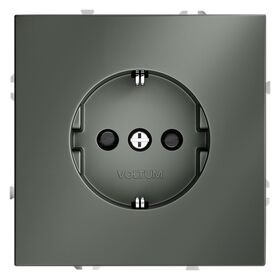 Розетка с заземлением и защитными шторками S70 (титан) / Voltum VLS040206