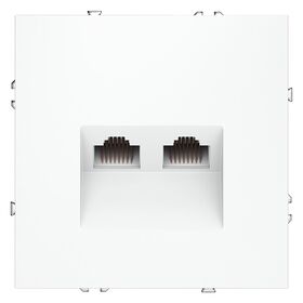 Розетка компьютерная двойная RJ45+RJ45 кат.6 S70 (белый матовый) / Voltum VLS060202