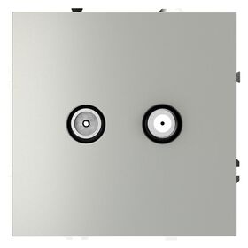 Розетка телевизионная оконечная TV+SAT S70 (сталь) / Voltum VLS060405