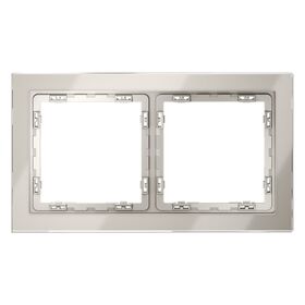 Рамка стеклянная на 2 поста S70 (кашемир, стекло) / Voltum VLS110203