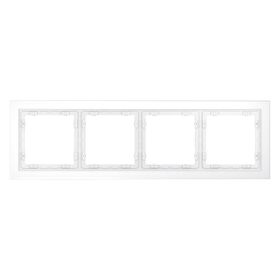 Рамка стеклянная на 4 поста S70 (белый,матовый,стекло) / Voltum VLS110402