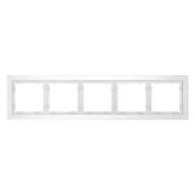 Рамка стеклянная на 5 постов S70 (белый,матовый,стекло) / Voltum VLS110502