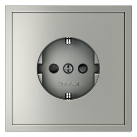 Розетка с заземлением и защитными шторками S70 (сталь) / Voltum VLS040205