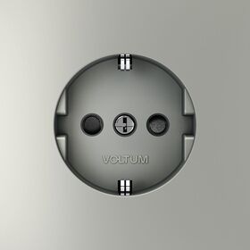 Розетка с заземлением и защитными шторками S70 (сталь) / Voltum VLS040205