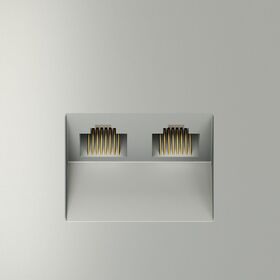 Розетка компьютерная двойная RJ45+RJ45 кат.6 S70 (сталь) / Voltum VLS060205