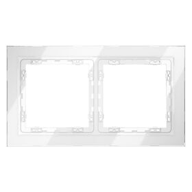 Рамка стеклянная на 2 поста S70 (белый, стекло) / Voltum VLS110201