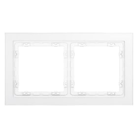 Рамка стеклянная на 2 поста S70 (белый,матовый,стекло) / Voltum VLS110202