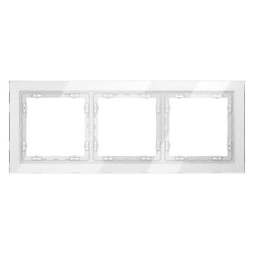 Рамка стеклянная на 3 поста S70 (белый, стекло) / Voltum VLS110301