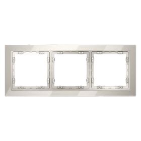 Рамка стеклянная на 3 поста S70 (кашемир, стекло) / Voltum VLS110303
