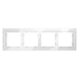 Рамка стеклянная на 4 поста S70 (белый, стекло) / Voltum VLS110401