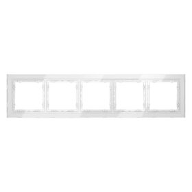Рамка стеклянная на 5 постов S70 (белый, стекло) / Voltum VLS110501