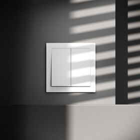 Выключатель с самовозвратом двухклавишный S70 (белый матовый) / Voltum VLS020602