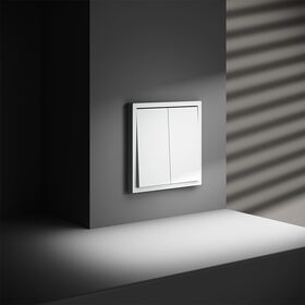 Выключатель с самовозвратом двухклавишный S70 (белый матовый) / Voltum VLS020602