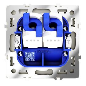 Розетка компьютерная двойная RJ45+RJ45 кат.6 S70 (шелк) / Voltum VLS060204