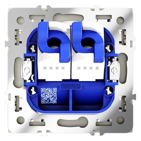 Розетка компьютерная двойная RJ45+RJ45 кат.6 S70 (сталь) / Voltum VLS060205