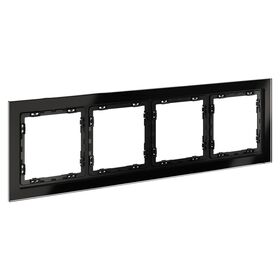 Рамка стеклянная на 4 поста S70 (черный,стекло) / Voltum VLS110408