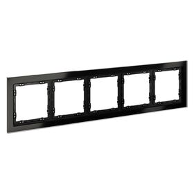 Рамка стеклянная на 5 постов S70 (черный,стекло) / Voltum VLS110508