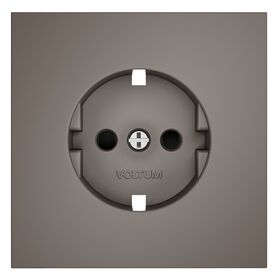 Накладка для розетки с заземлением и защитными шторками S70 (капучино) / Voltum VLS000714