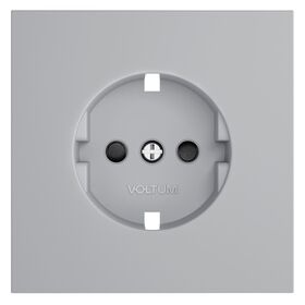 Накладка для розетки с заземлением и защитными шторками S70 (серый) / Voltum VLS000716