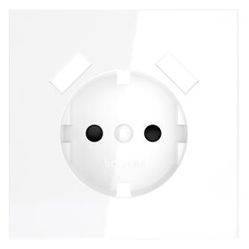 Накладка для розетки с заземлением и защитными шторками, с USB A+A S70 (белый глянцевый) / Voltum VLS000901