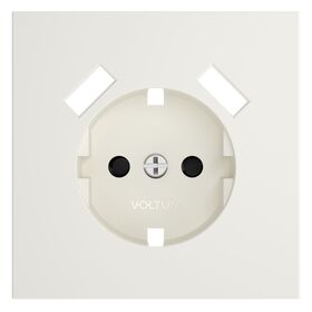 Накладка для розетки с заземлением и защитными шторками, с USB A+A S70 (хлопок) / Voltum VLS000913