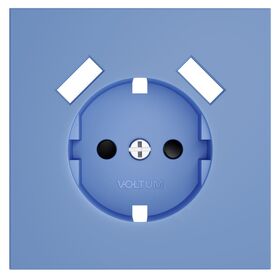 Накладка для розетки с заземлением и защитными шторками, с USB A+A S70 (деним) / Voltum VLS000915