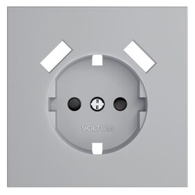 Накладка для розетки с заземлением и защитными шторками, с USB A+A S70 (серый) / Voltum VLS000916