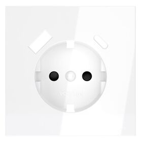 Накладка для розетки с заземлением и защитными шторками, с USB A+C S70 (белый глянцевый) / Voltum VLS001001