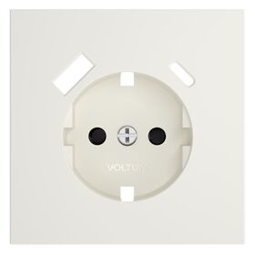 Накладка для розетки с заземлением и защитными шторками, с USB A+C S70 (хлопок) / Voltum VLS001013