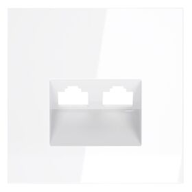 Накладка для розетки компьютерной двойной RJ45+RJ45 кат.6 S70 (белый глянцевый) / Voltum VLS001401
