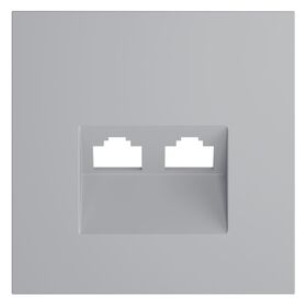 Накладка для розетки компьютерной двойной RJ45+RJ45 кат.6 S70 (серый) / Voltum VLS001416
