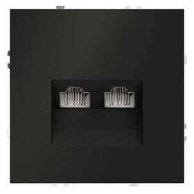 Розетка компьютерная двойная RJ45+RJ45 кат.6 S70 (черный матовый) / Voltum VLS060208