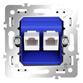 Механизм розетки компьютерной двойной RJ45+RJ45 кат.6, S70 / Voltum VLS0602M