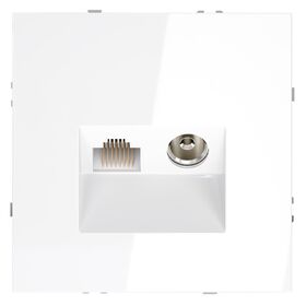 Розетка телевизионная TV+RJ45 кат. 6 S70 (белый глянцевый) / Voltum VLS060701