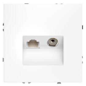 Розетка телевизионная TV+RJ45 кат. 6 S70 (белый матовый) / Voltum VLS060702