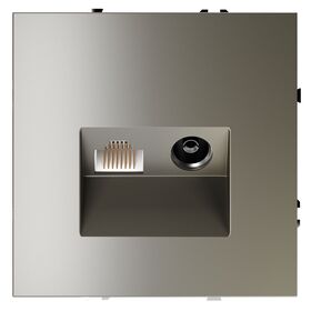 Розетка телевизионная TV+RJ45 кат. 6 S70 (шелк) / Voltum VLS060704