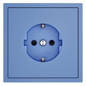 Накладка для розетки с заземлением и защитными шторками S70 (деним) / Voltum VLS000715