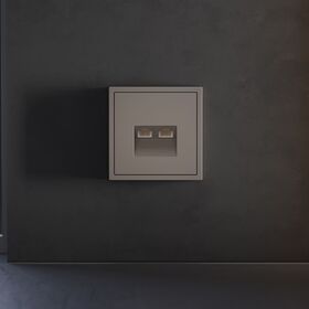 Накладка для розетки компьютерной двойной RJ45+RJ45 кат.6 S70 (капучино) / Voltum VLS001414