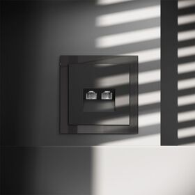 Розетка компьютерная двойная RJ45+RJ45 кат.6 S70 (черный матовый) / Voltum VLS060208