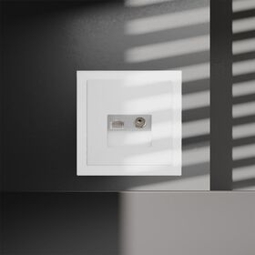 Розетка телевизионная TV+RJ45 кат. 6 S70 (белый матовый) / Voltum VLS060702