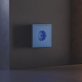 Накладка для розетки с заземлением и защитными шторками S70 (деним) / Voltum VLS000715